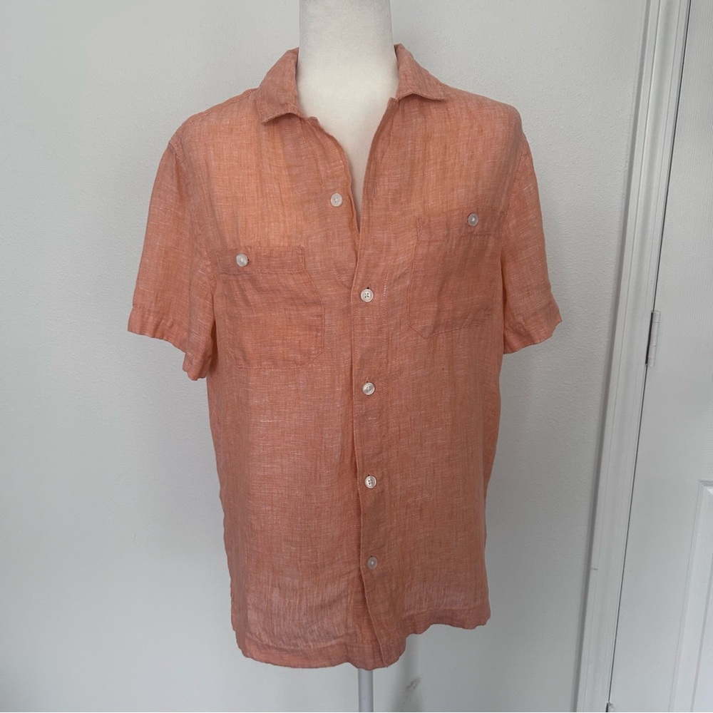 C&C California 100% Linen Button Up Short Sleeve Shirts Men size s
#0274